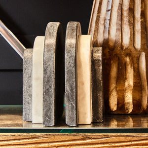 Black and White Marble Bookends | Oxana