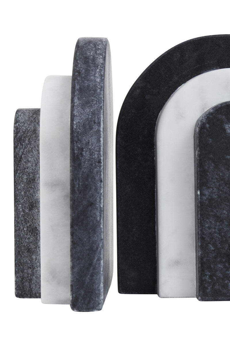 Oxana Black and White Marble Bookends - Image 11