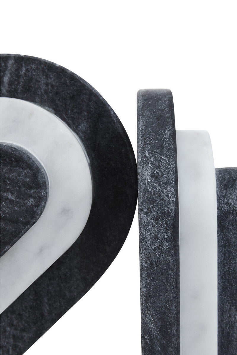 Oxana Black and White Marble Bookends - Image 14