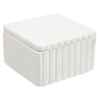 Oxana Small Ribbed Marble Trinket Box