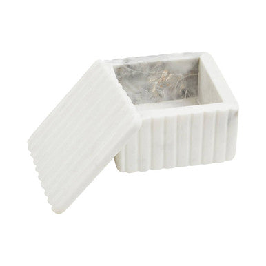Oxana Small Ribbed Marble Trinket Box