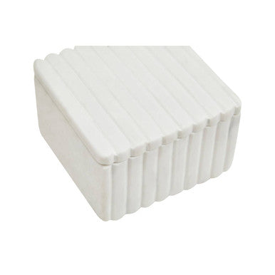 Oxana Small Ribbed Marble Trinket Box