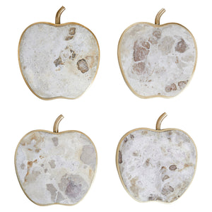 Organico Set of 4 Apple Shaped Marble Coasters