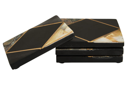 Black and gold marbled gaming console skin on a white background