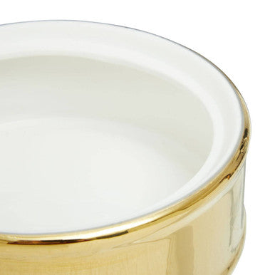 Curva Round  Gold and White Trinket Box