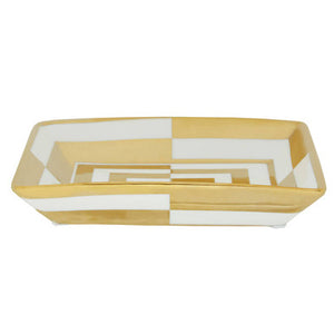 Ceramic Gold and White Dish | Curva