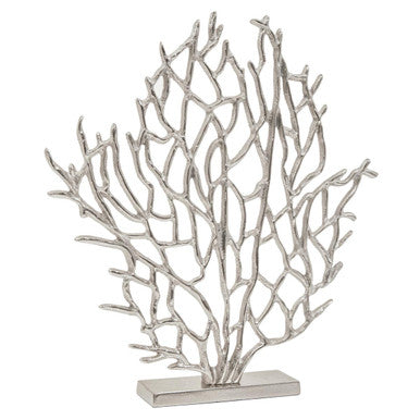 Prato Small Silver Nickel Finish Coral Sculpture