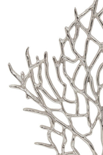 Prato Small Silver Nickel Finish Coral Sculpture - Image 3