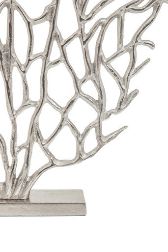 Prato Small Silver Nickel Finish Coral Sculpture - Image 4