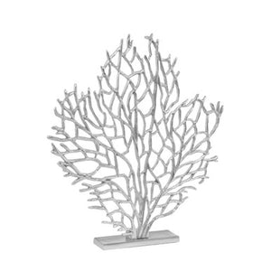 Prato Large Silver Nickel Finish Coral Sculpture