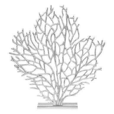 Prato Large Silver Nickel Finish Coral Sculpture