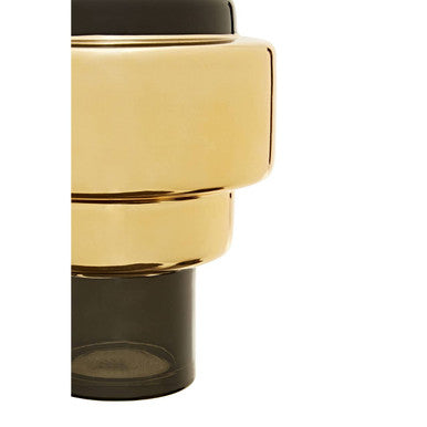 Cayden Small Smoked Black And Gold Vase