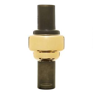 Cayden Large Smoked Black And Gold Vase