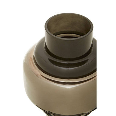 Cayden Small Smoked Black And Silver Vase