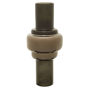 Cayden Large Smoked Black And Silver Vase