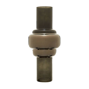 Cayden Large Smoked Black And Silver Vase