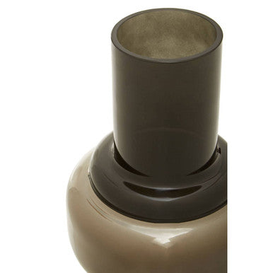 Cayden Large Smoked Black And Silver Vase