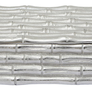 Small Silver Finish Bamboo Effect Trinket Box | Hiba