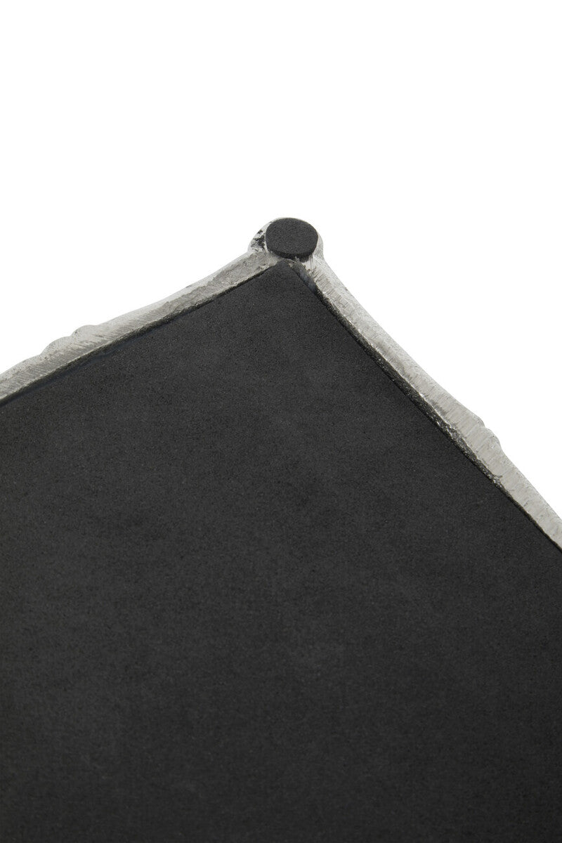 Hiba Silver Finish Bamboo Effect Mirrored Tray