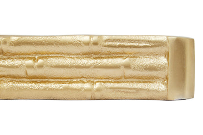 Hiba Gold Finish Bamboo Effect Mirrored Tray