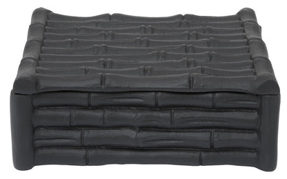 Hiba Small Black Finish Bamboo Effect Trinket Box