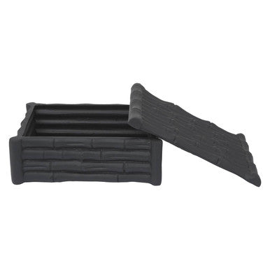 Hiba Small Black Finish Bamboo Effect Trinket Box