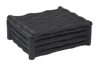 Hiba Small Black Finish Bamboo Effect Trinket Box