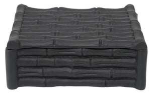 Hiba Small Black Finish Bamboo Effect Trinket Box