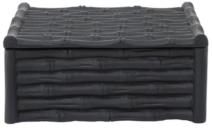 Hiba Large Black Finish Bamboo Effect Trinket Box