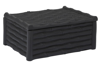Hiba Large Black Finish Bamboo Effect Trinket Box
