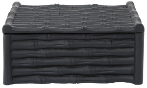 Hiba Large Black Finish Bamboo Effect Trinket Box