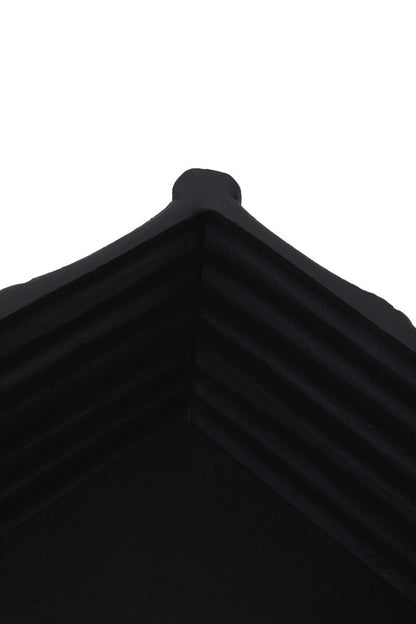 Hiba Large Black Finish Bamboo Effect Trinket Box