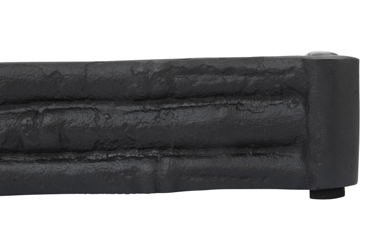 Hiba Black Finish Bamboo Effect Mirrored Tray