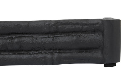 Hiba Black Finish Bamboo Effect Mirrored Tray