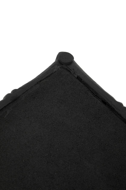 Hiba Black Finish Bamboo Effect Mirrored Tray