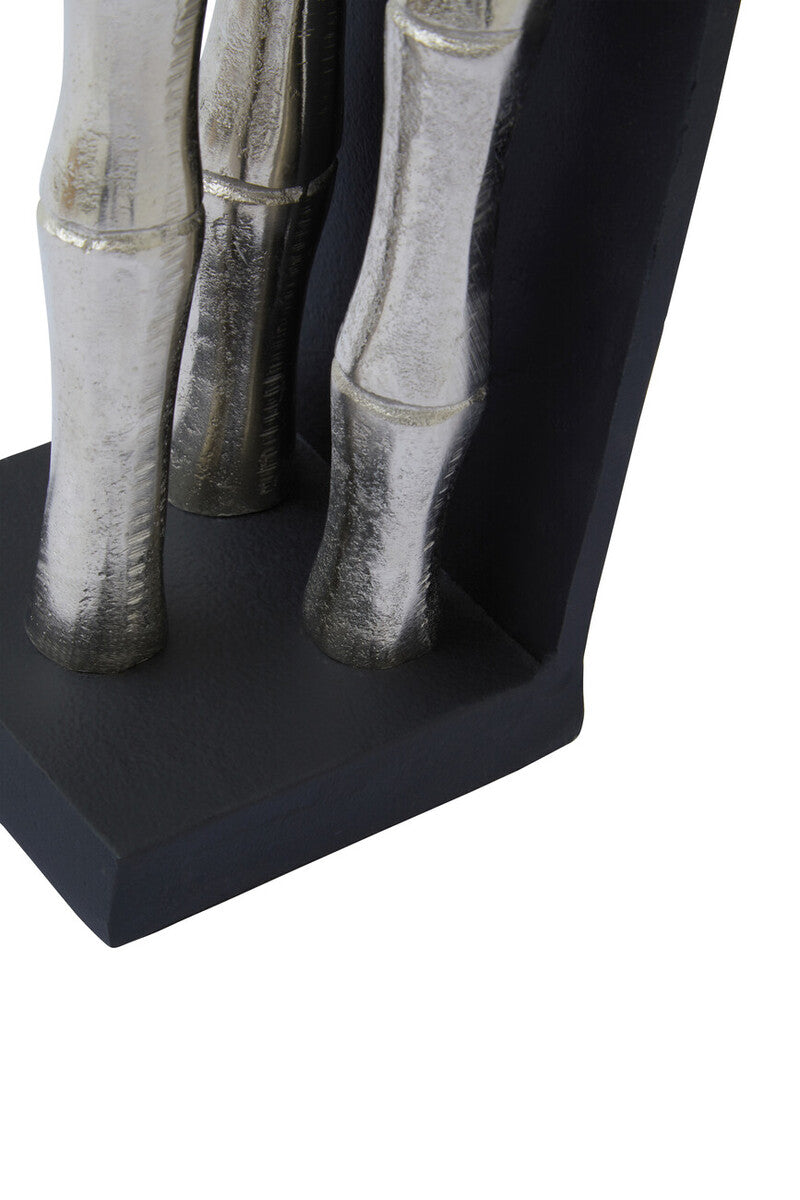 Hiba Set Of Two Silver Finish Bamboo Effect Bookends