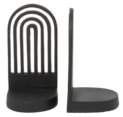 Rubi Set Of Two Black Finish Arched Bookends