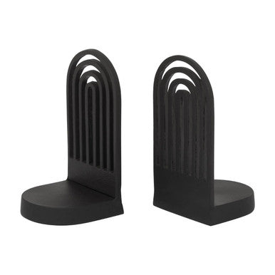 Rubi Set Of Two Black Finish Arched Bookends