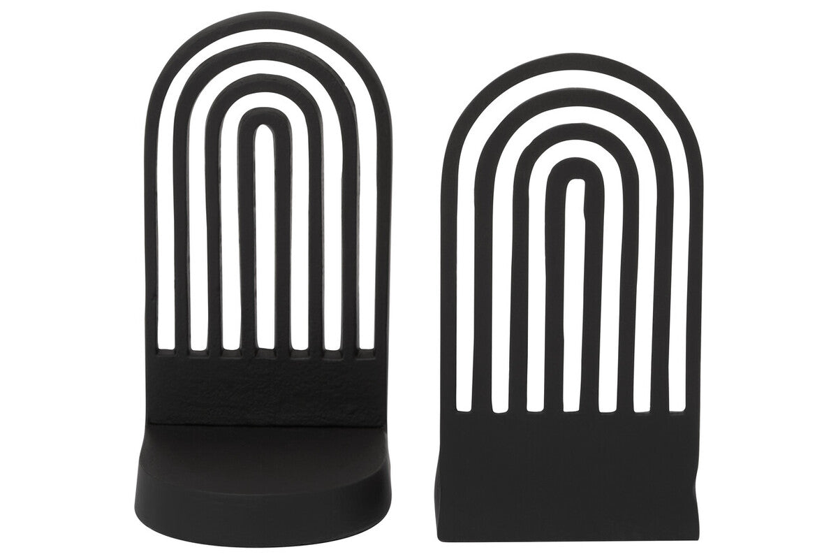 Rubi Set Of Two Black Finish Arched Bookends