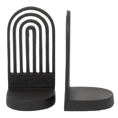 Rubi Set Of Two Black Finish Arched Bookends
