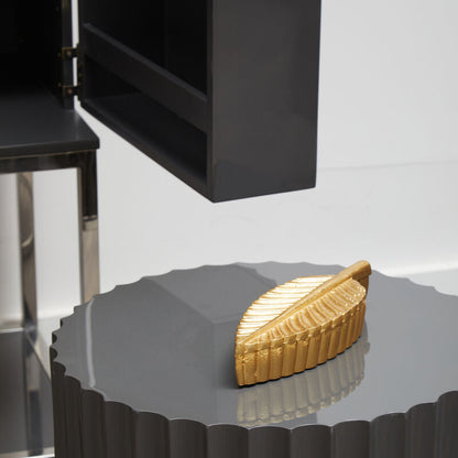 Prato Gold Finish Plume Box