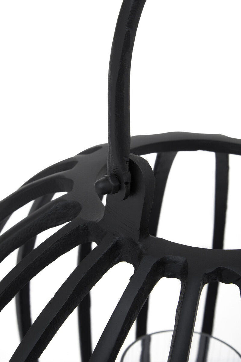 Aura Large Matte Black Finish Lantern