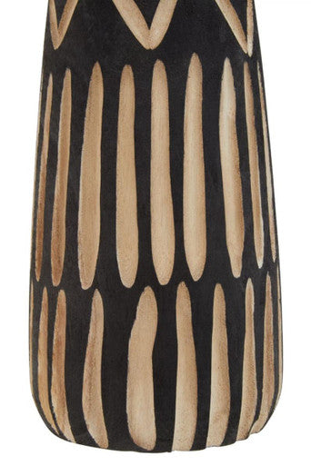 Arlo Small Engraved Wooden Vase.
