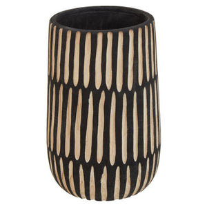 Arlo Large Natural And Black Wooden Vase