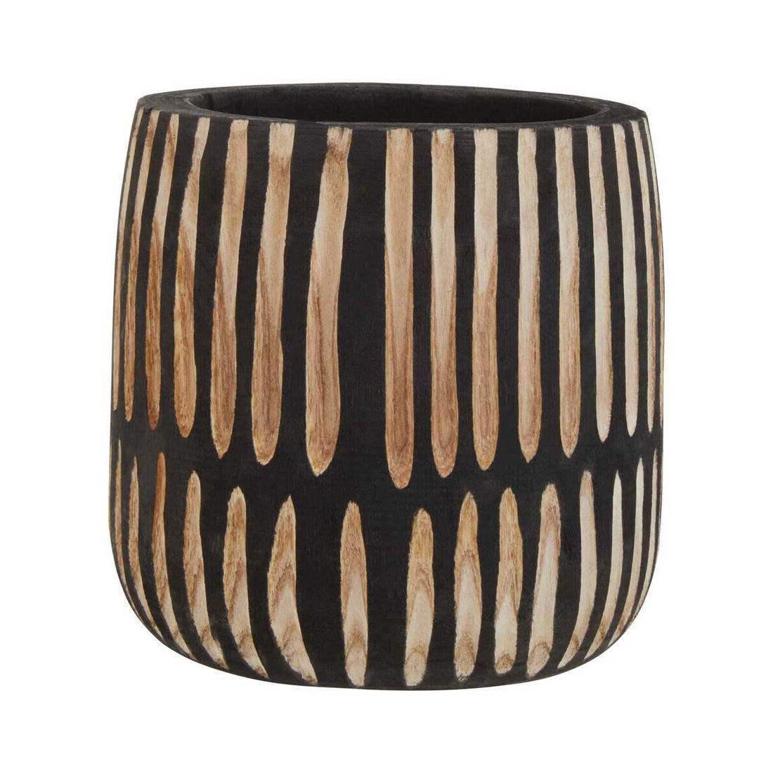 Arlo Small Engraved Natural And Black Planter