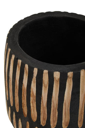 Arlo Small Engraved Natural And Black Planter