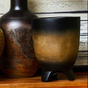 Arlo Large Wooden Black Ombre Planter