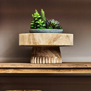 Arlo Natural Engraved Wood Decorative Bowl