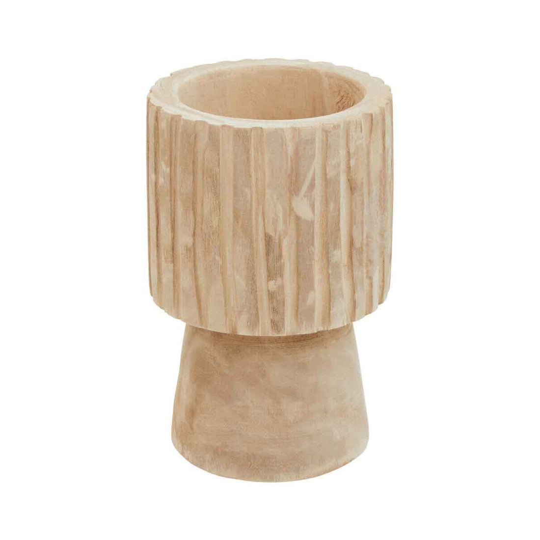 Arlo Engraved Wooden Vase