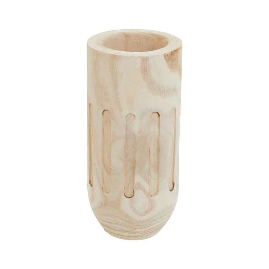 Arlo Natural Engraved Wooden Vase.